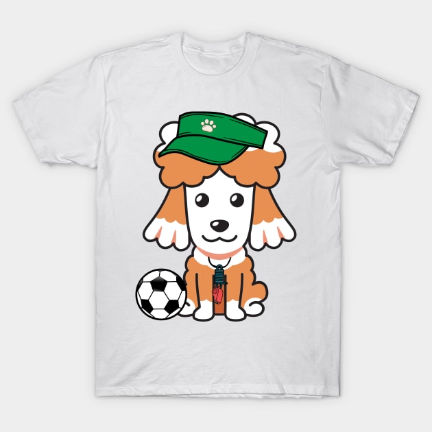 Poodle Playing Soccer T-Shirt by Pet Station